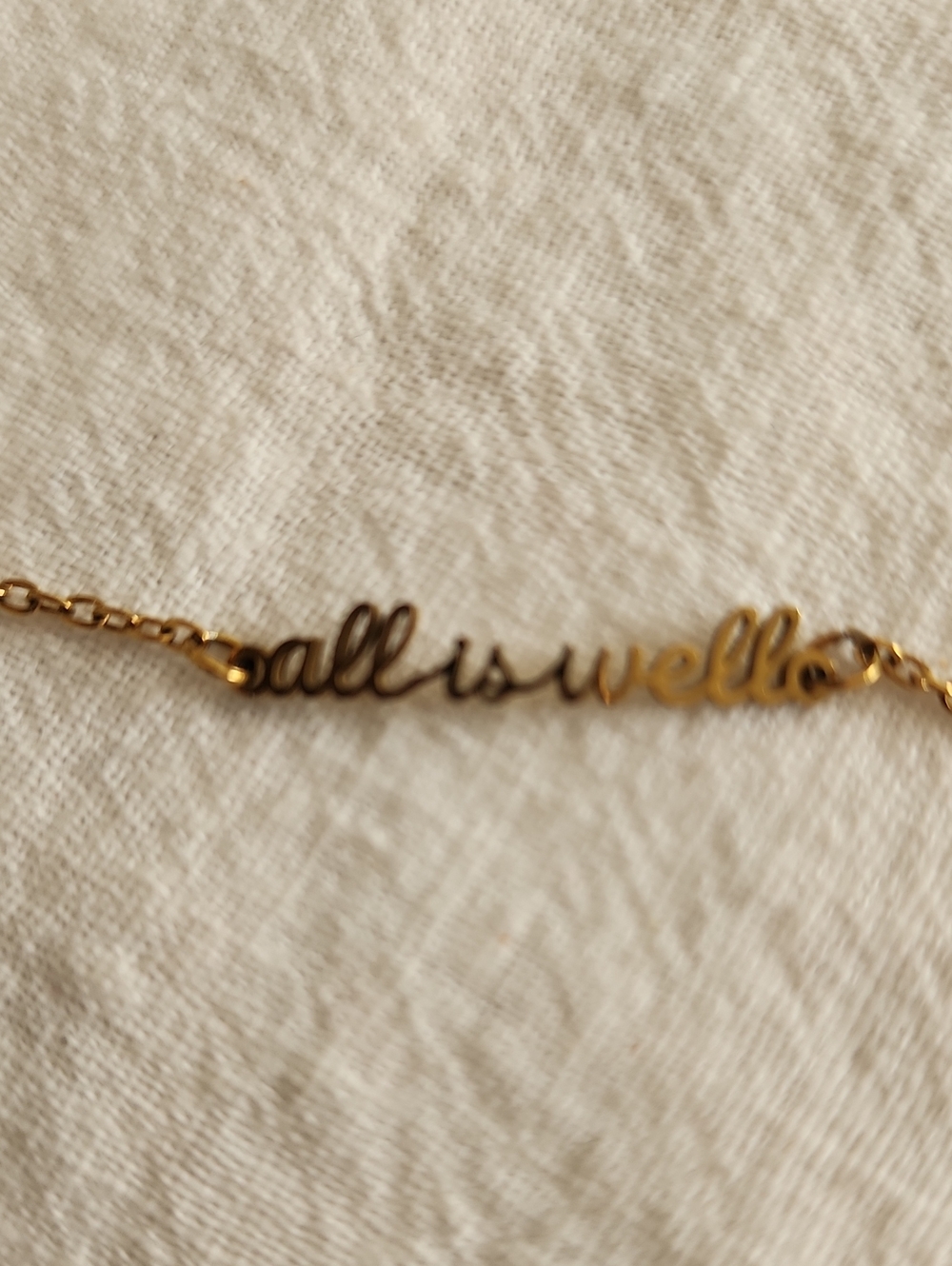 8 Inch Gold Bracelet..all Is Well